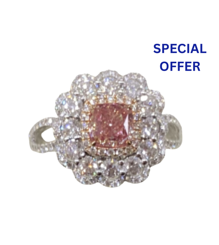 2.21 ct Investment pink diamond ring