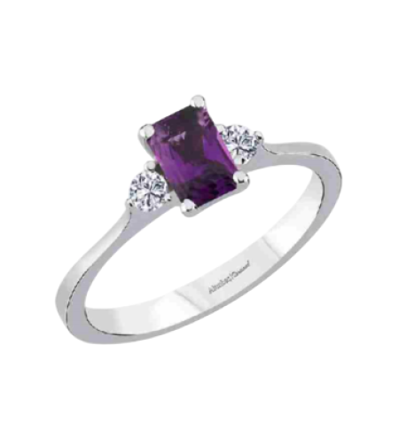 0.51 ct Ring with amethyst and diamonds
