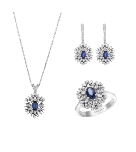 4.85 k Set with diamonds and sapphires
