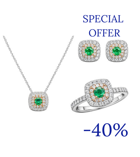 1.48 ct Set with natural green diamonds
