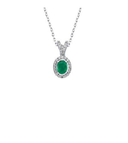 0.39 ct Emerald and diamond necklace
