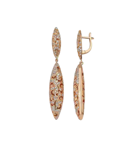 1.48 к Серьги из розового золота с бриллиантами