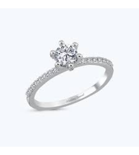 0.43 ct White gold ring with diamonds