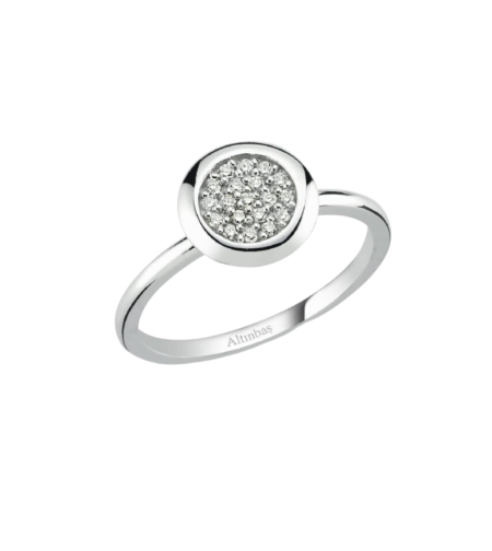 Кольцо из белого золота 0,12 карата с бриллиантом