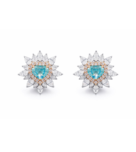 2.36 ct Fancy blue colored diamond earrings