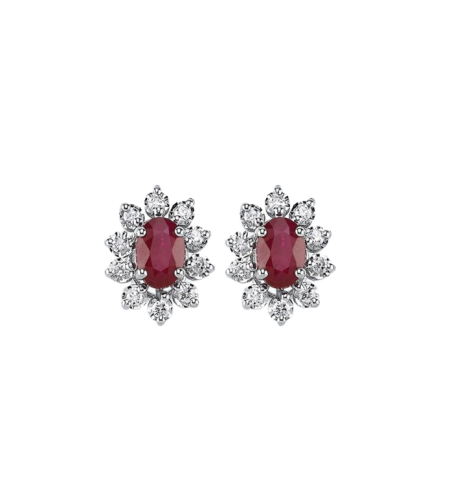 1.69 k Earrings with rubies and diamonds