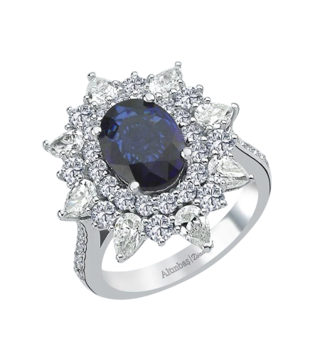 5.48 ct Sapphire and diamond ring
