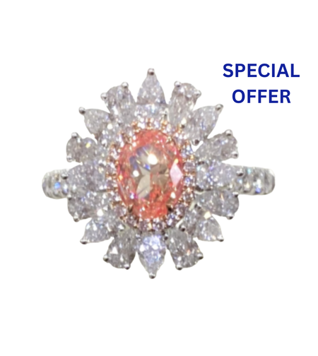 2.59 ct Investment fancy pink diamond ring