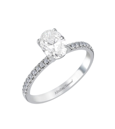 0.80 ct White gold diamond ring