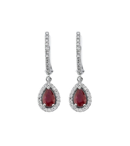 1.61 к Серьги с рубинами и бриллиантами