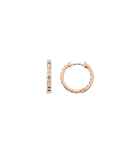 0.09 ct Rose gold diamond earrings