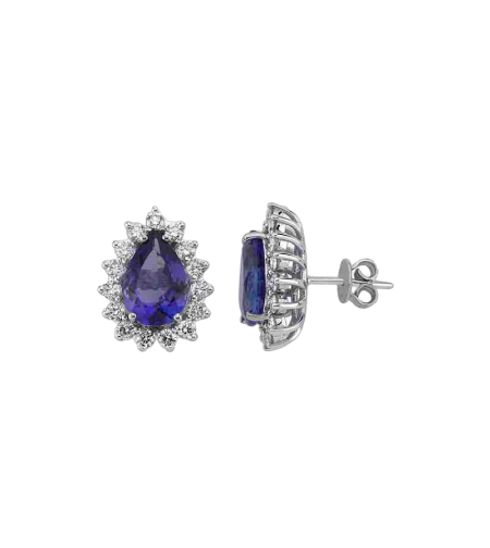 8.20 ct Tanzanite and diamonds earrings