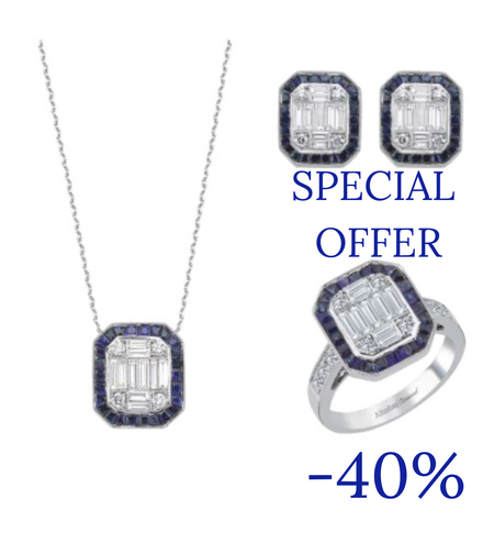 5.26 k Set with diamonds and sapphires