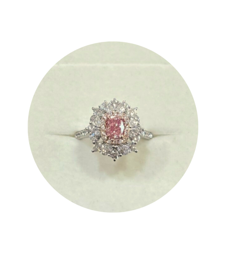 1.89 k Pink diamond ring and necklace