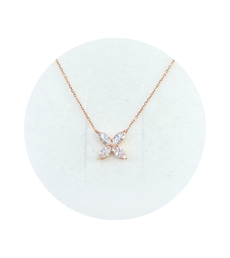 0.64 ct Diamond necklace in rose gold