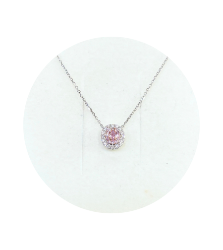 0.27 ct Necklace with pink diamond oval