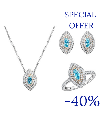 1.79 ct Set with blue diamonds