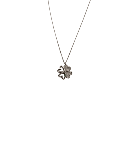 0.09 к Колие с диаманти на бяло злато