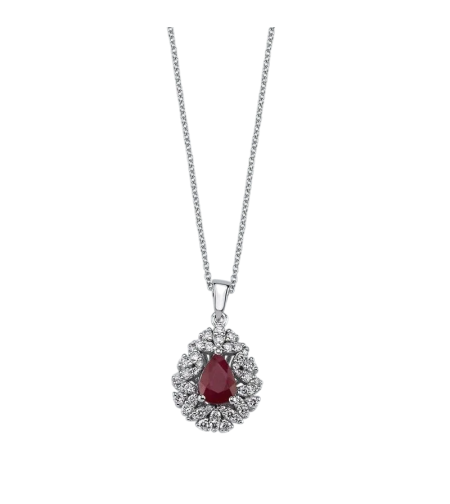 0.76 ct Ruby and diamond necklace