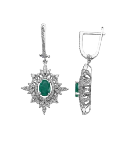 2.41 k Обеци със смарагди и диаманти