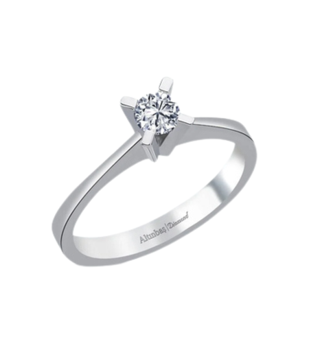 0.37 к Пръстен бяло злато с диамант