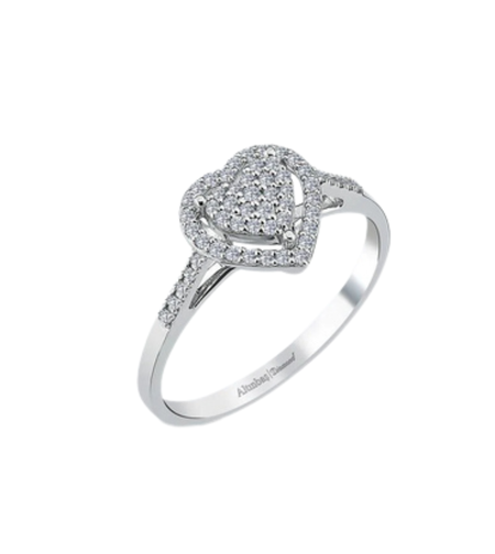 0.19 к Пръстен с диаманти сърце