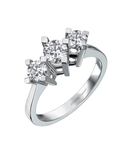 0.76 к Пръстен с диаманти триа
