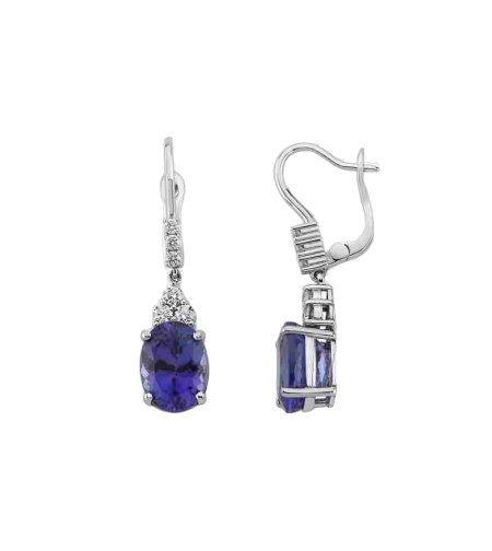 9.51 ct Tanzanite and diamonds earrings