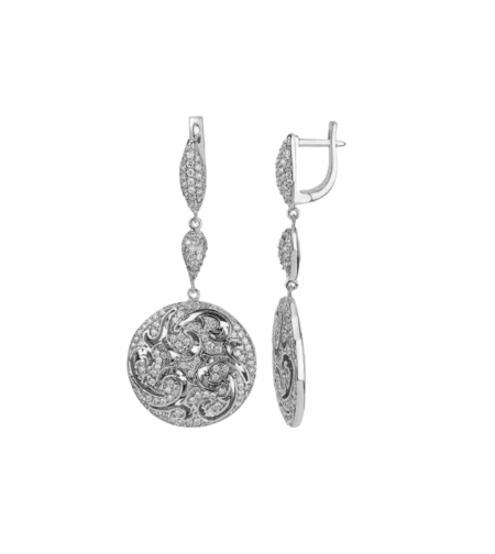 2.25 ct White gold diamond earrings