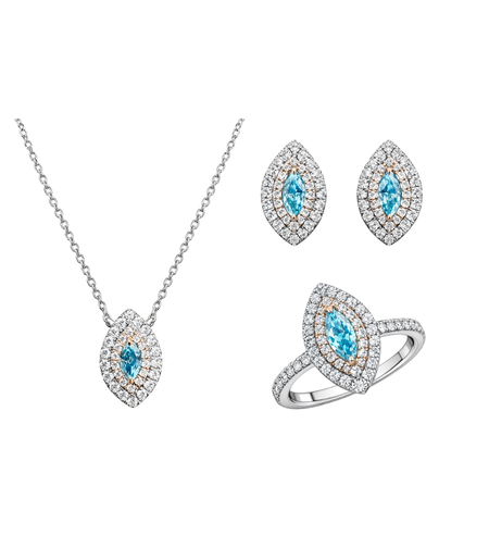 1.79 к Сет със сини диаманти