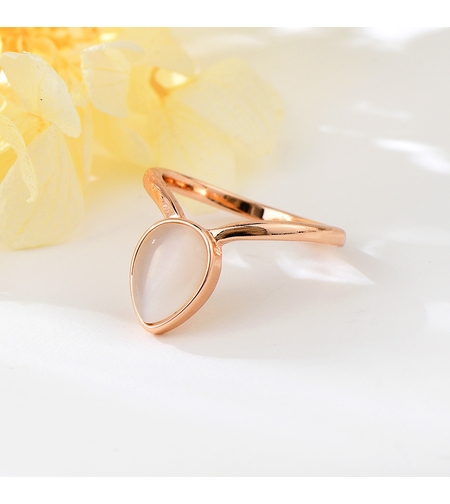 Пръстен розово позлатяване капка | Колекция Rose Gold | Бижута Invoke.bg