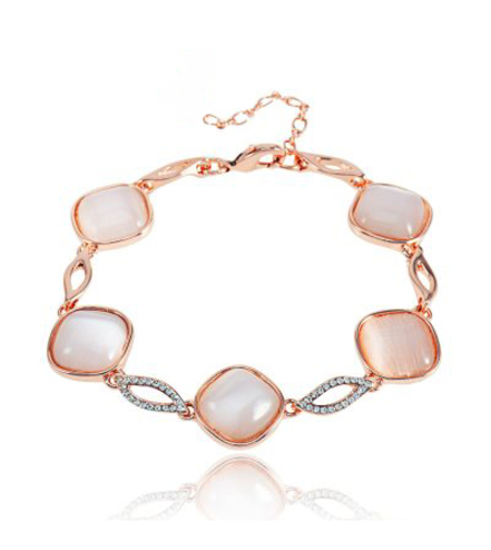 Гривна розово позлатяване с камък котешко око | Колекция Rose Gold | Бижута Invoke.bg