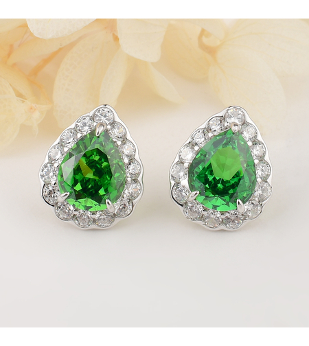 GREEN DROPS CRUSHED ICE EARRINGS