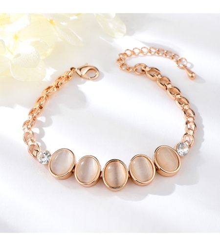 Гривна розово позлатяване котешко око | Колекция Rose Gold | Бижута Invoke.bg