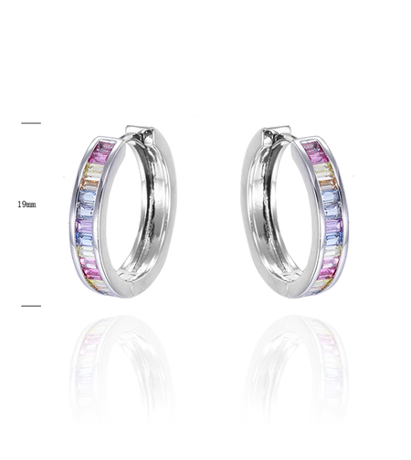 Сребърни обеци Халки с платинирано покритие | Колекция Silver Premium | Бижута Invoke.bg