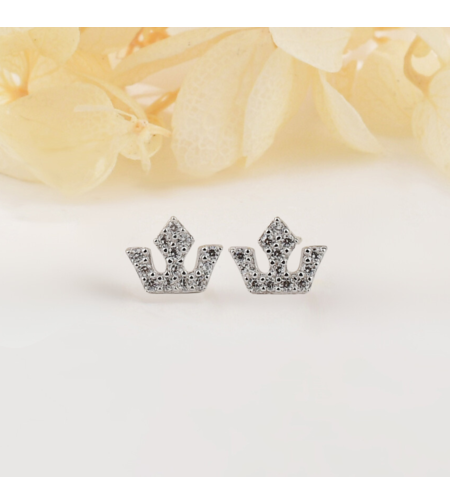 Сребърни обеци по ухото корони | колекция Delicate Silver | Бижута Invoke.bg