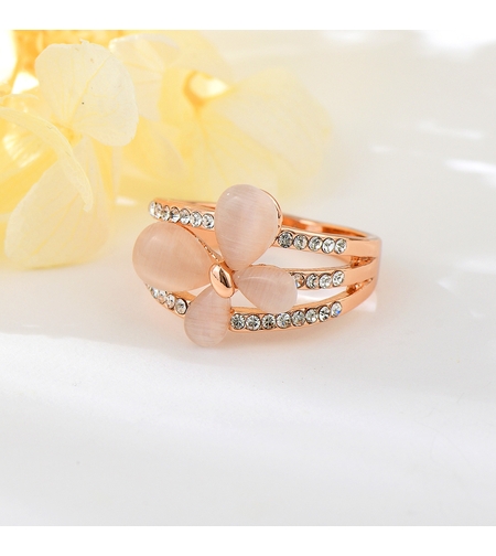 Пръстен розово позлатяване пеперуда  | Колекция Rose Gold | Бижута Invoke.bg