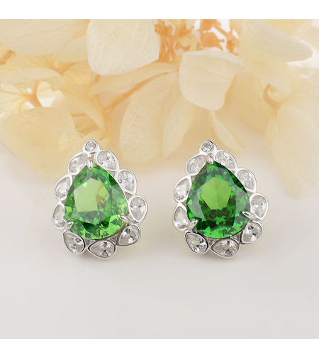 GREEN DROPS CRUSHED ICE EARRINGS