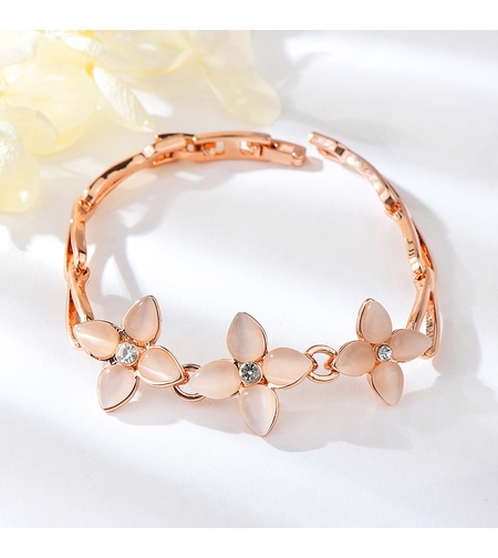 Гривна розово позлатяване котешко око | Колекция Rose Gold | Бижута Invoke.bg