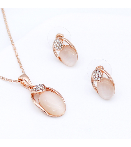 Комплект розово позлатяване котешко око 2610000004557 | Колекция Rose Gold