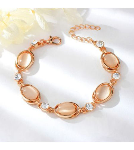 Гривна розово позлатяване с котешко око | Колекция Rose Gold | Бижута Invoke.bg