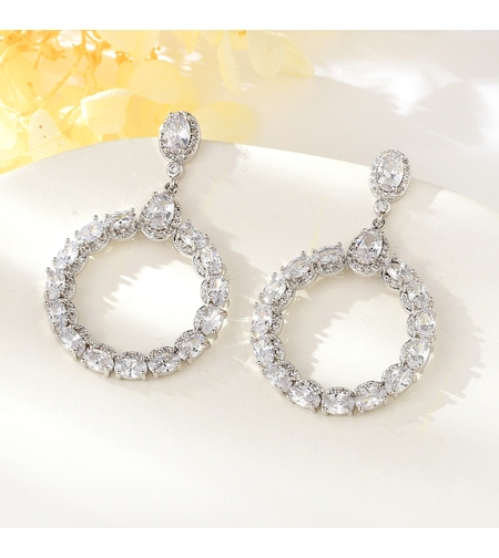 Обеци бяло позлатяване | Колекция Luxury Secret | Бижута Invoke.bg