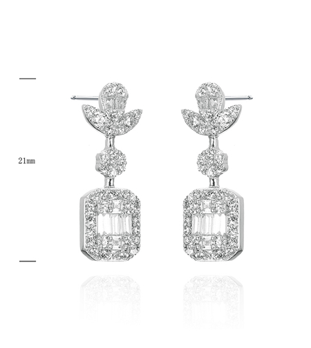 Сребърни обеци с платина | Колекция Silver Premium | Бижута Invoke.bg