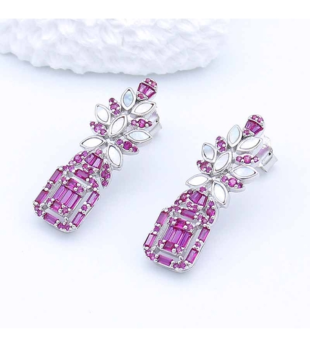 СРЕБЪРНИ ОБЕЦИ С РОЗОВИ ЦИРКОНИ