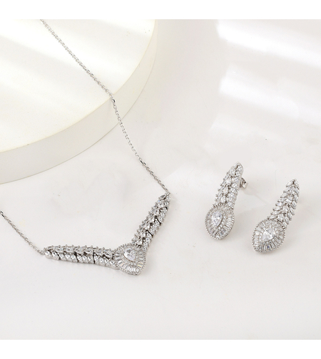 Сребърен комплект с платинено покритие | Колекция Silver Premium | Бижута Invoke.bg