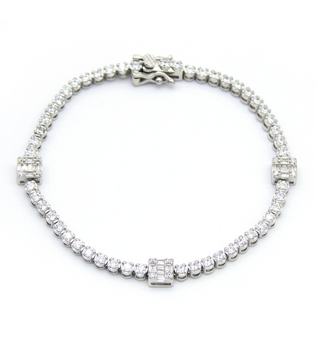 Сребърна тенис гривна 2700000071199 | Колекция Silver Premium