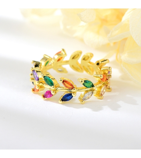 Пръстен жълто позлатяване с кристали Swarovski | Колекция Luxury Secret | Бижута Invoke.bg