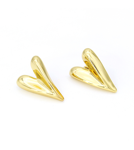 Earrings yellow gold plating hearts 2405112599295 | Desert Shine Collection