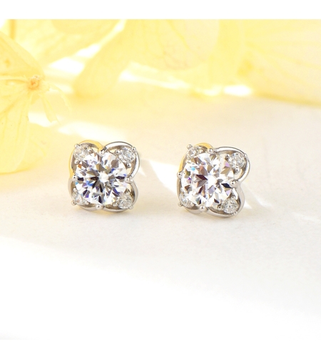 Сребърни обеци | Колекция Мойсанит | Бижута Invoke.bg