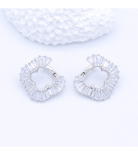 Сребърни обеци с камъни циркон  | Колекция Silver Premium | Бижута Invoke.bg